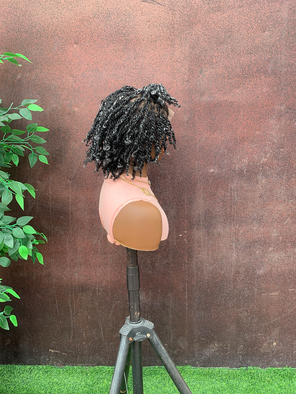Thumbnail: Full lace salt and pepper Marley twist wig