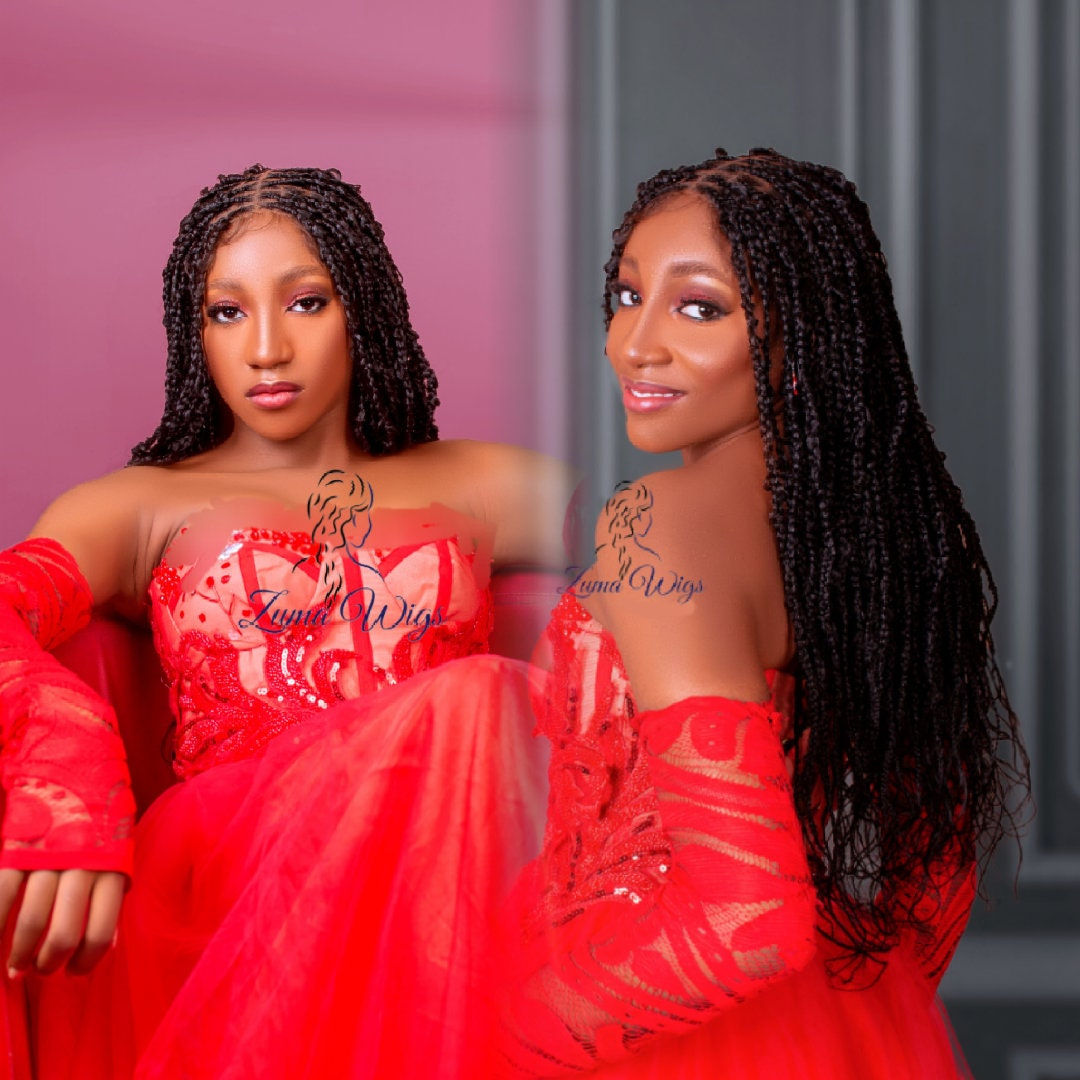 Jungle braids, butterfly braids wig, HD lace braided wig, box braids wig