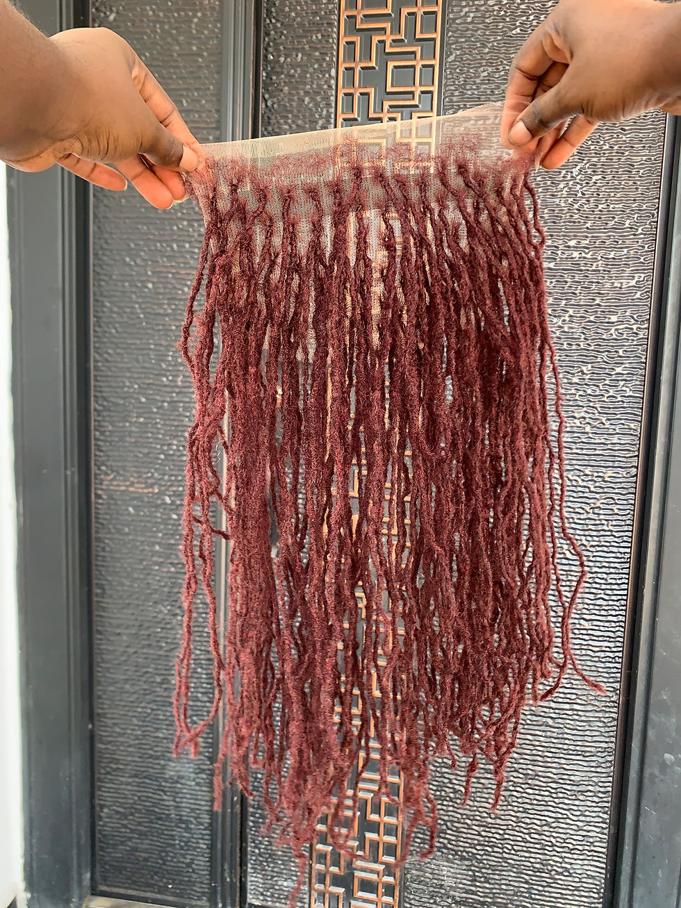 Thumbnail: Ready to ship! 99J Human Hair Loc Frontal Wig – Microloc Size, 16 Inches