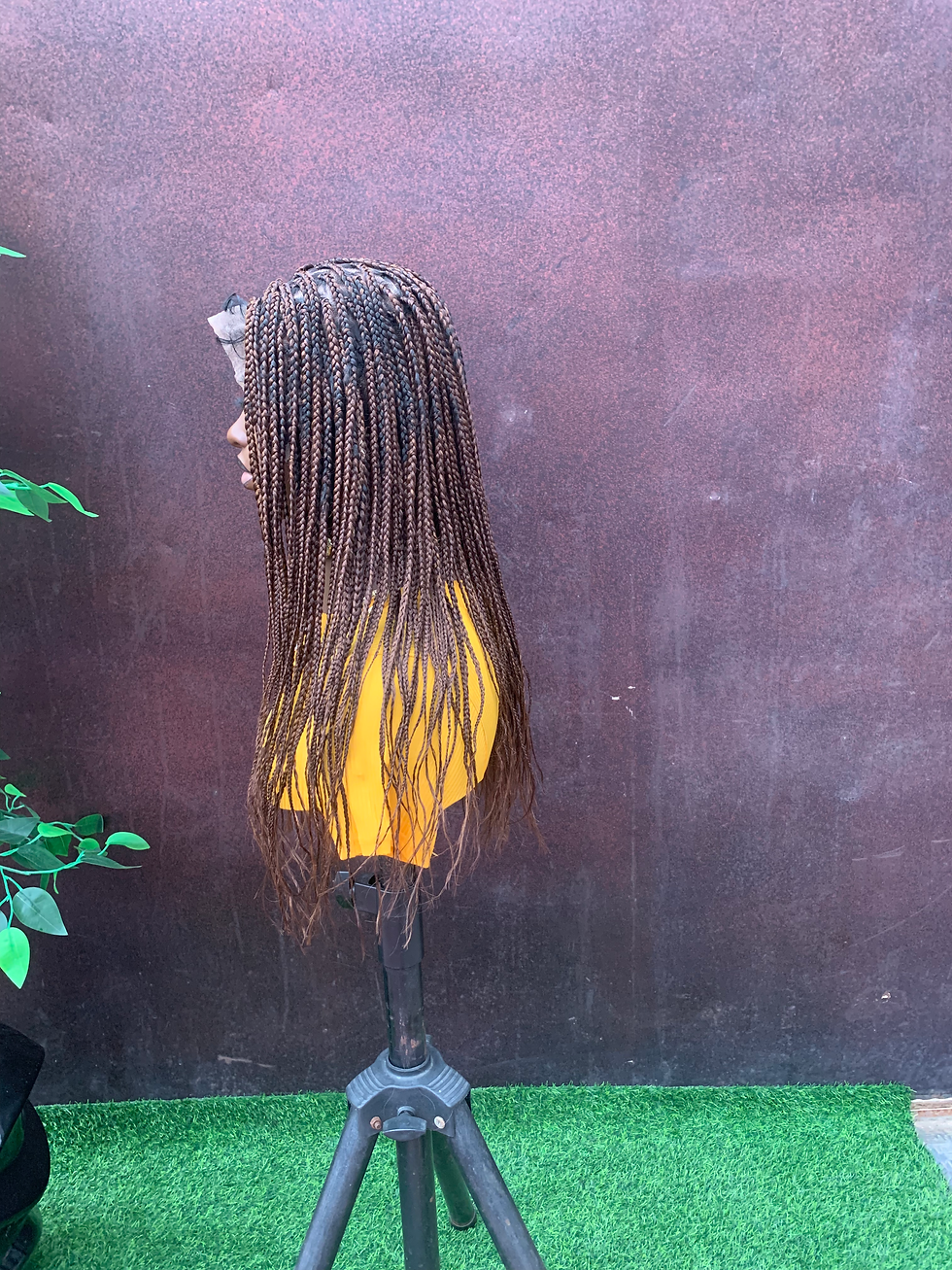 Thumbnail: Lace front knotless braid wig in 1b/30 color