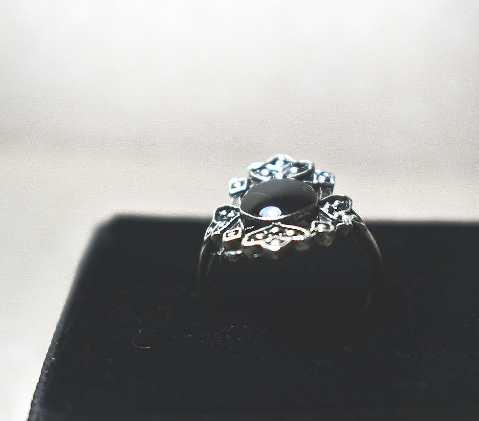Thumbnail: Classic Moonlight Dark Stone Ring