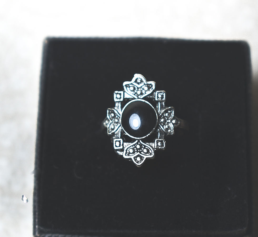 Thumbnail: Classic Moonlight Dark Stone Ring