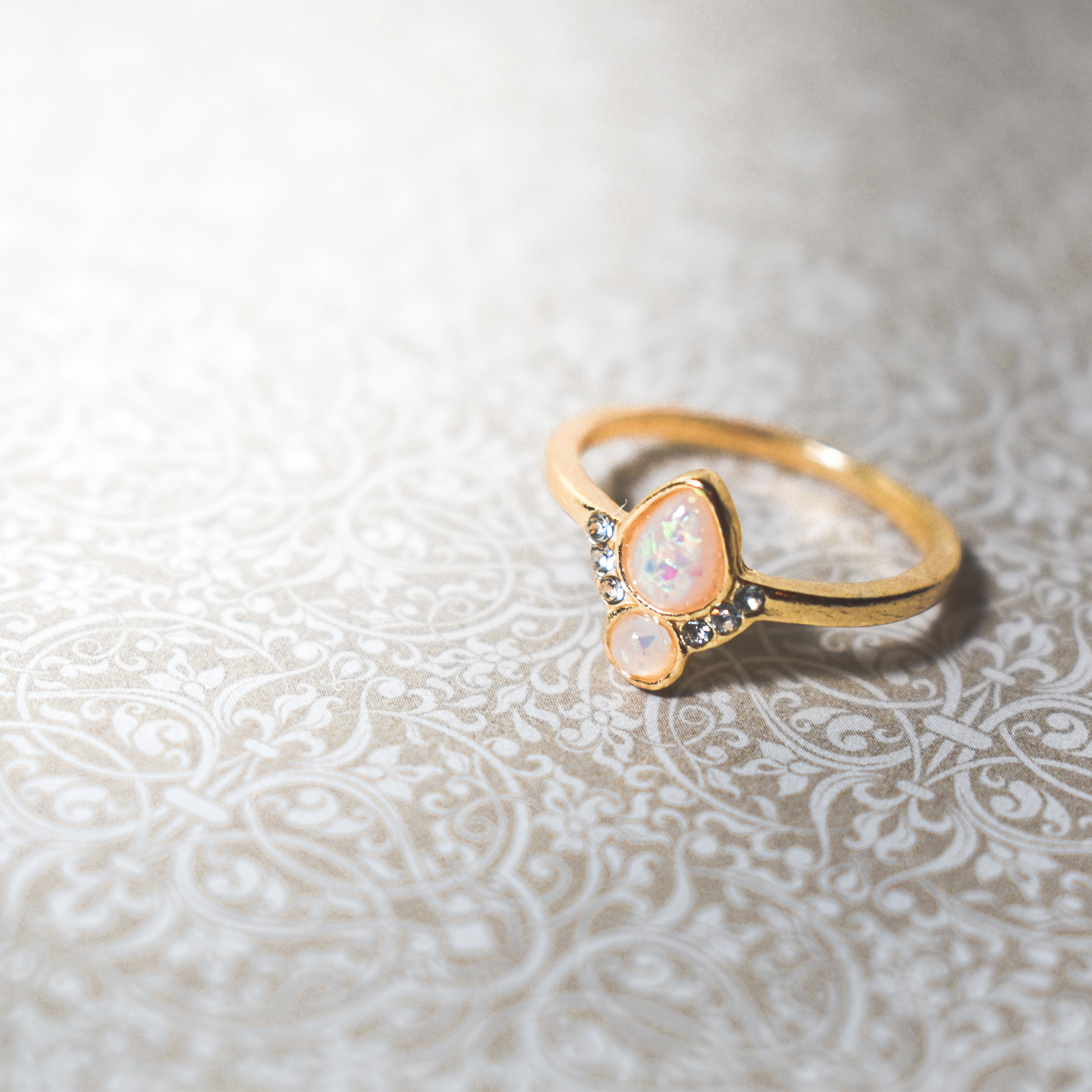 Gold Ring With Beautiful Stones