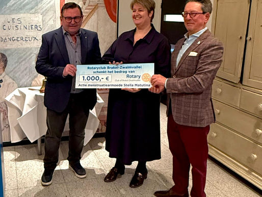 Rotary Brakel-Zwalmvallei doet een schenking aan twee projecten
