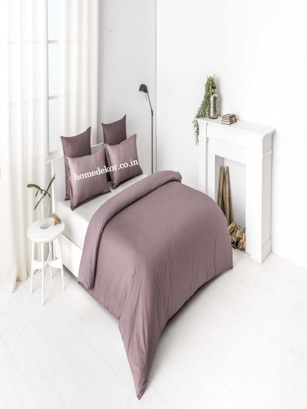 DDecor Highland Collection Hounds Tooth Dry Rose Bedsheet with Pillow cover