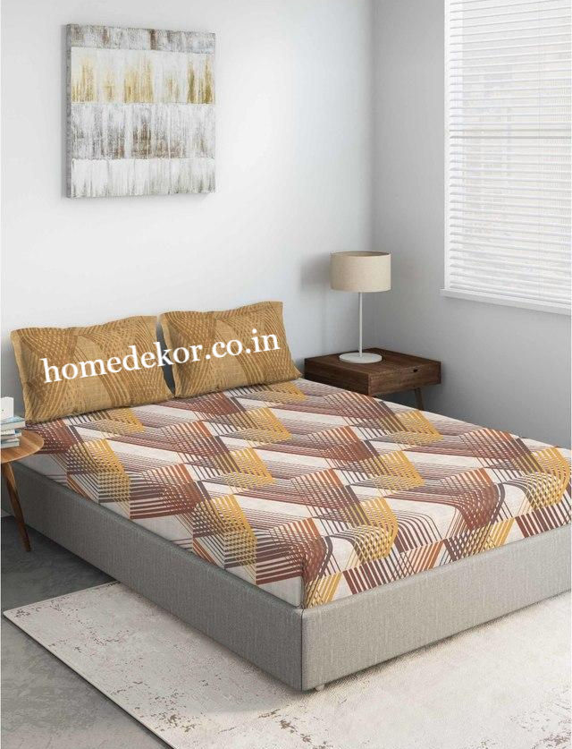 DDecor Optima Collection Frappe Rose Brown Bed Sheet with Pillow Cover