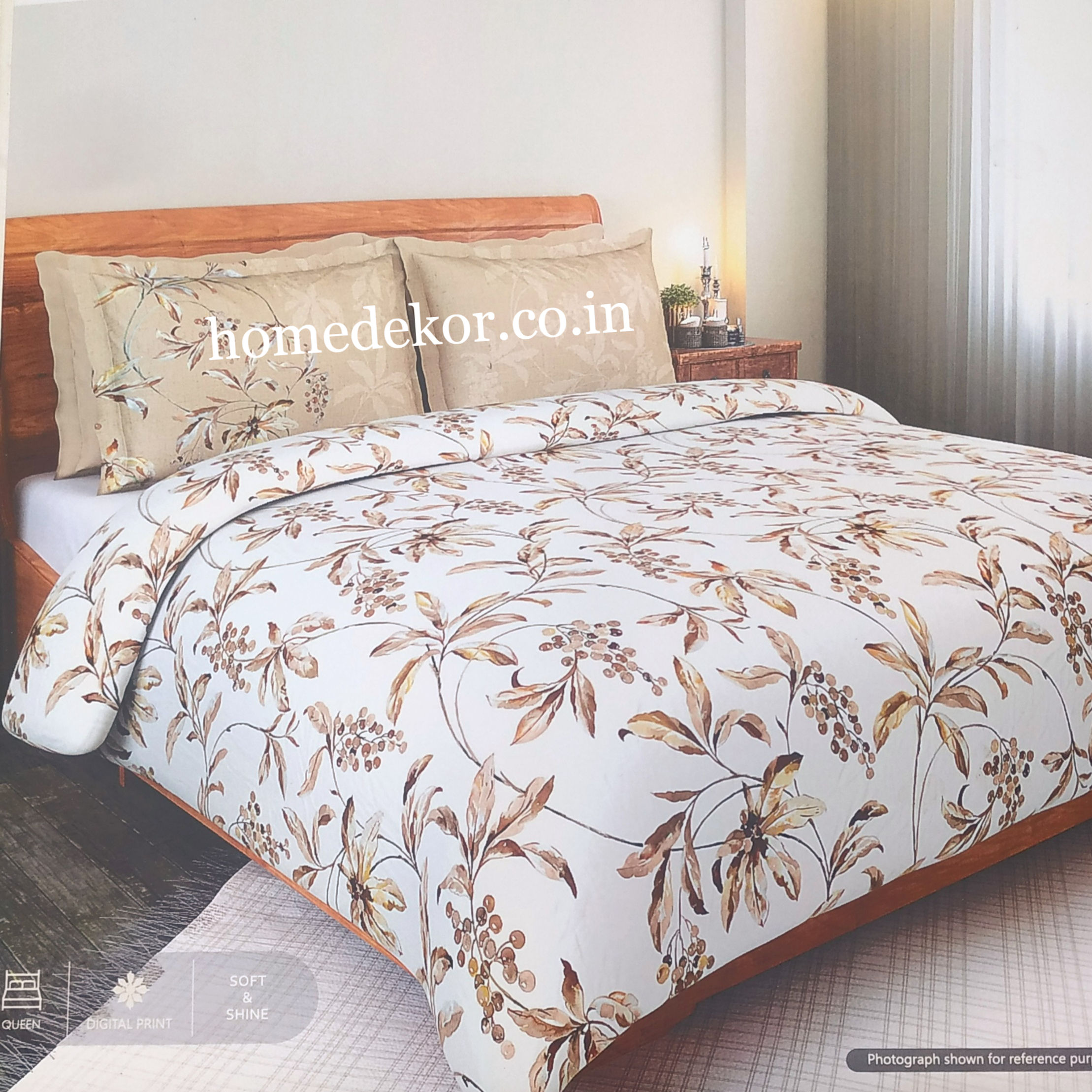 GMF Iris Collection Queen Bedsheet With 2 Pillow Covers