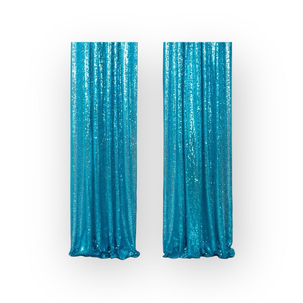 Miniature : Rideaux paillettes turquoise