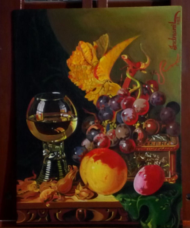 Still life_glasses and grapes