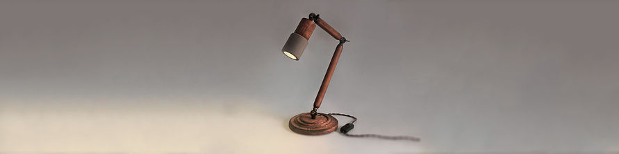 Ahşap Beton Aydınlatma Masa Lambası