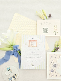 Flatlay faire-part aquarelle