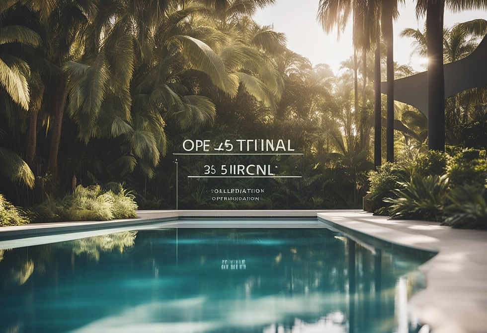 A saltwater pool and a chlorine pool side by side, with labeled operational costs and considerations displayed above each one