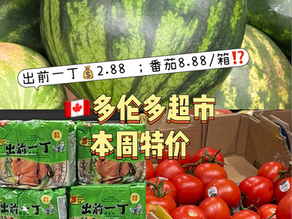 出前一丁💰2.88 ;番茄8.88/箱⁉️🇨🇦多伦多超市特价