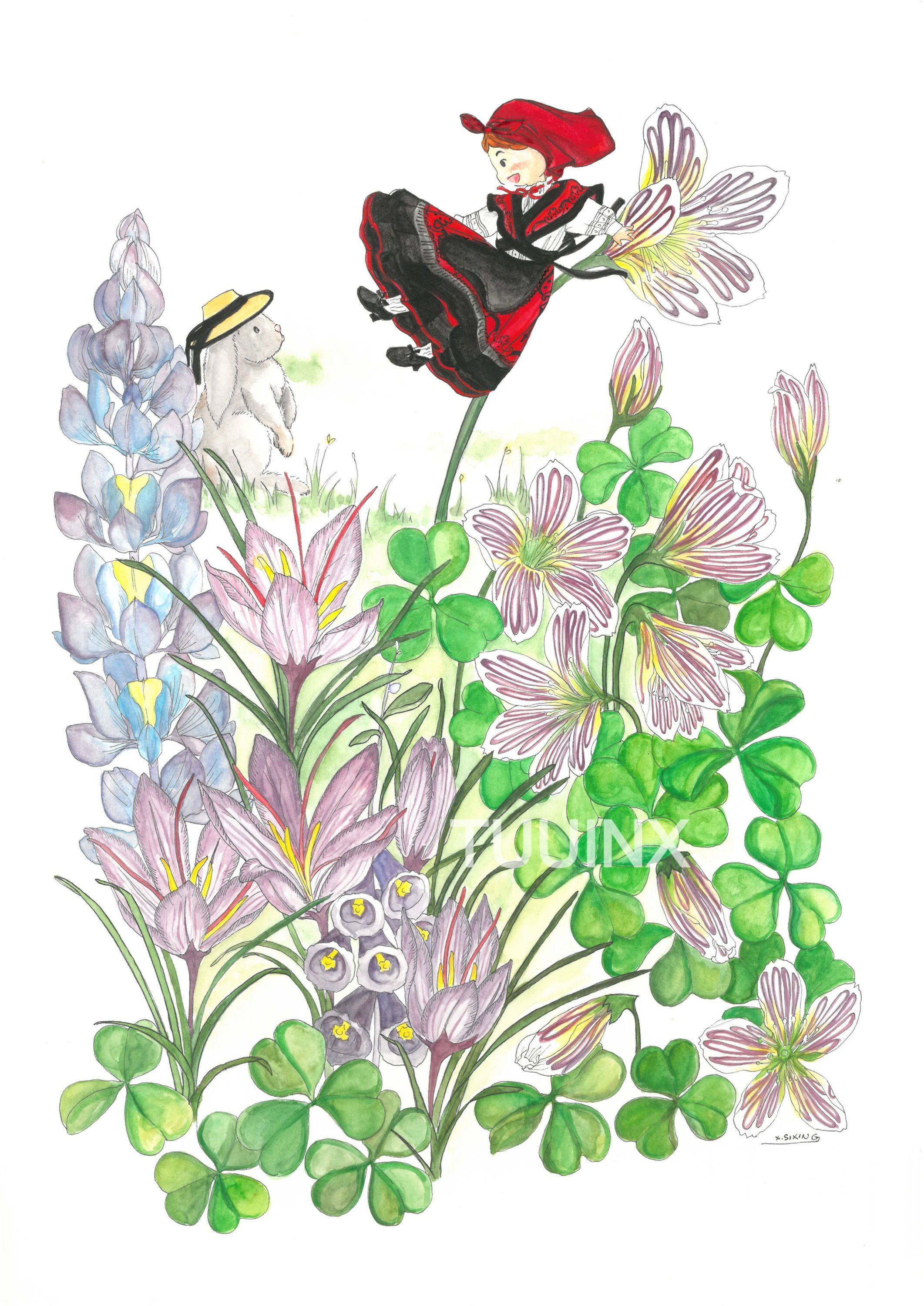 Girl and Galician Flower- Saffron