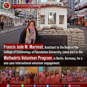 College of Criminology Assistant-to-the-Dean Jade Marimat Joins Social Inclusion Initiative in Berlin Under Weltwärts Program