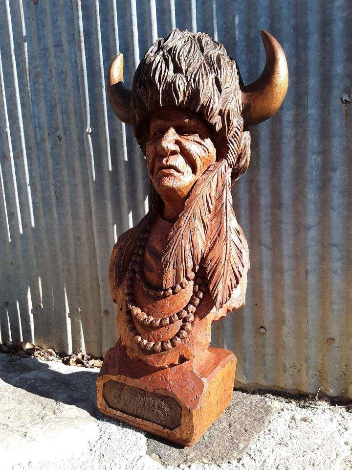 Thumbnail: Buffalo Horn Headdress Indian [SOLD]
