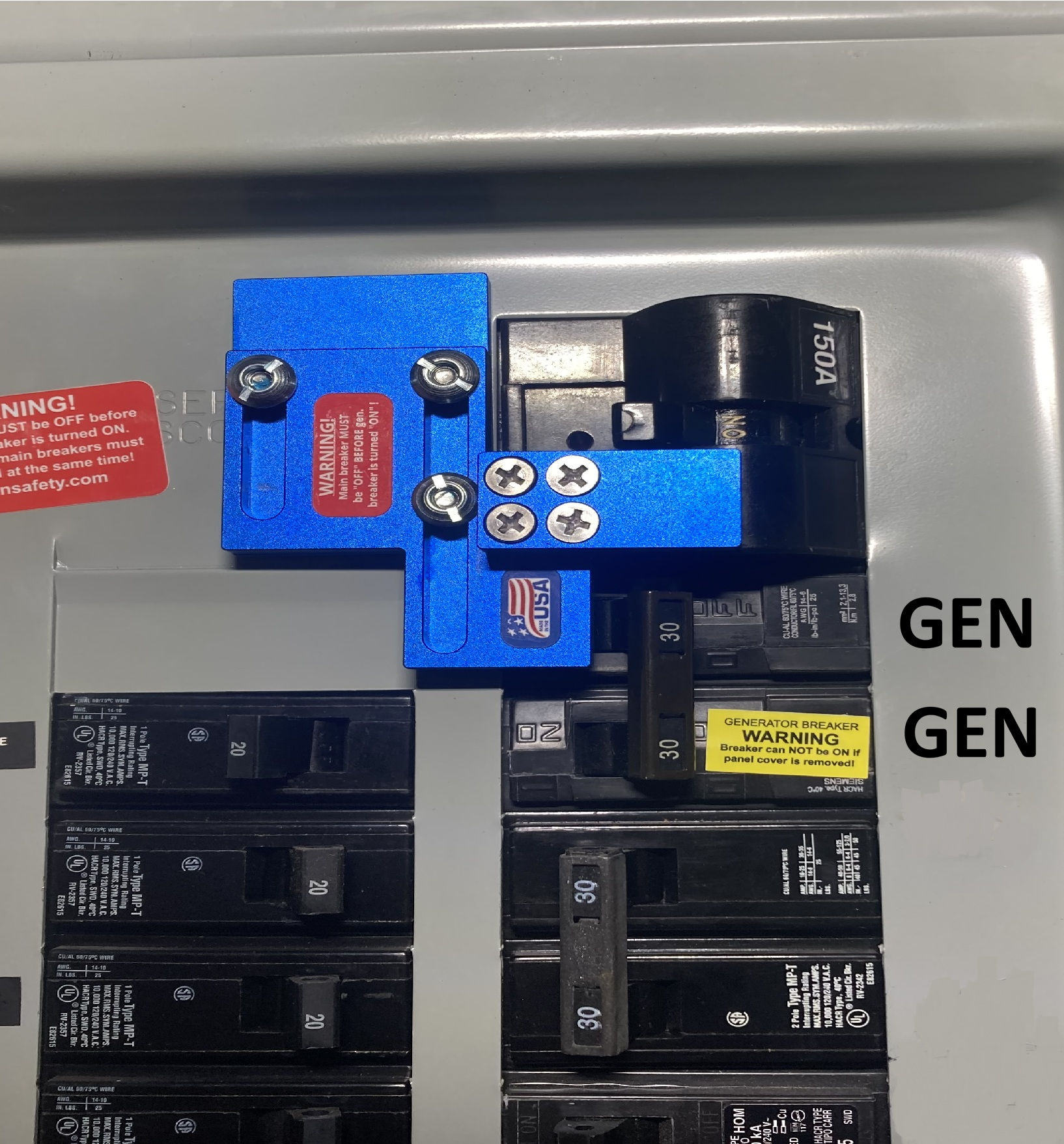 Model "HMP" Murray 200 Amp "Humpback" Main Panel Interlock Kit