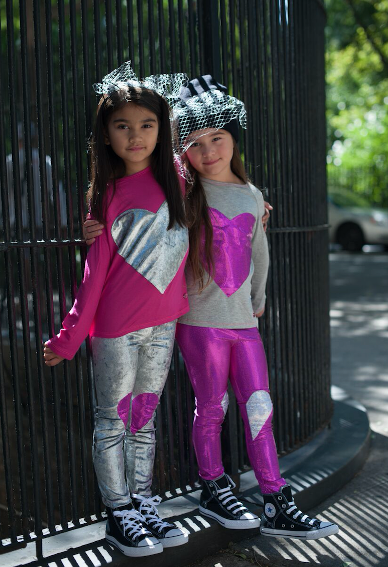 Thumbnail: Silver Velvet Heart Leggings