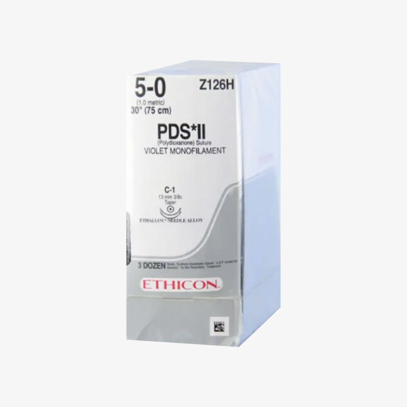 Ethicon Sutura Calibre 5/0 - Longitud 75 CM - Aguja C-1 D/A PDS II Violeta