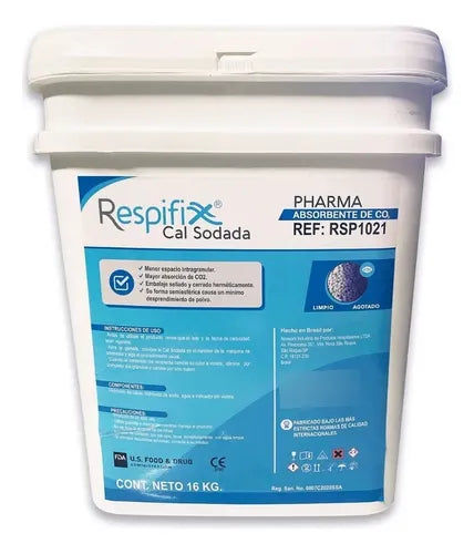 Respifix Cal Sodada con Indicador de Color - Cubeta con 16 Kg / Una Pieza