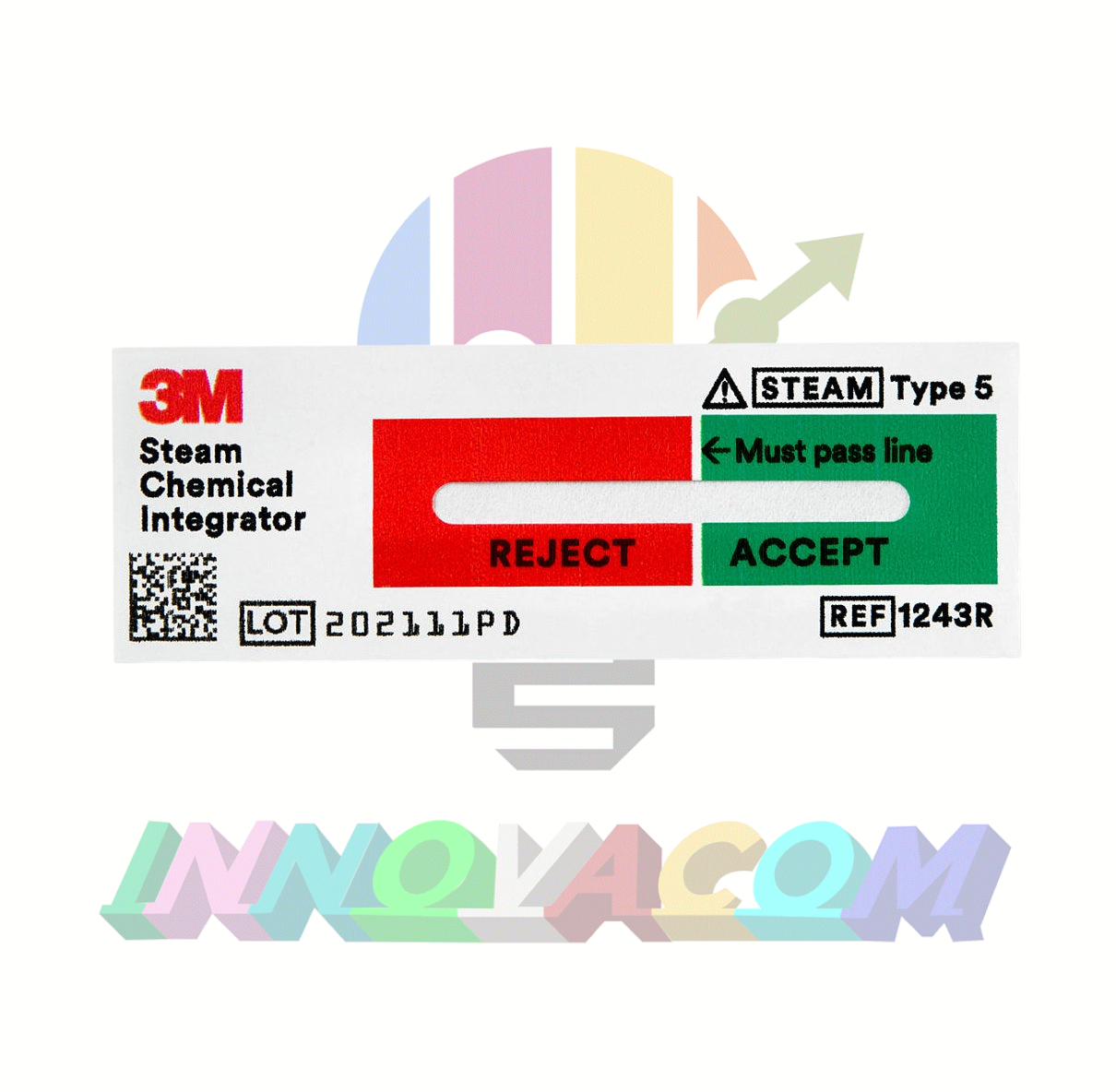 3M Integrador Químico Con Extensor para Vapor Tipo 5 Con Lengüeta y Adhesivo Att