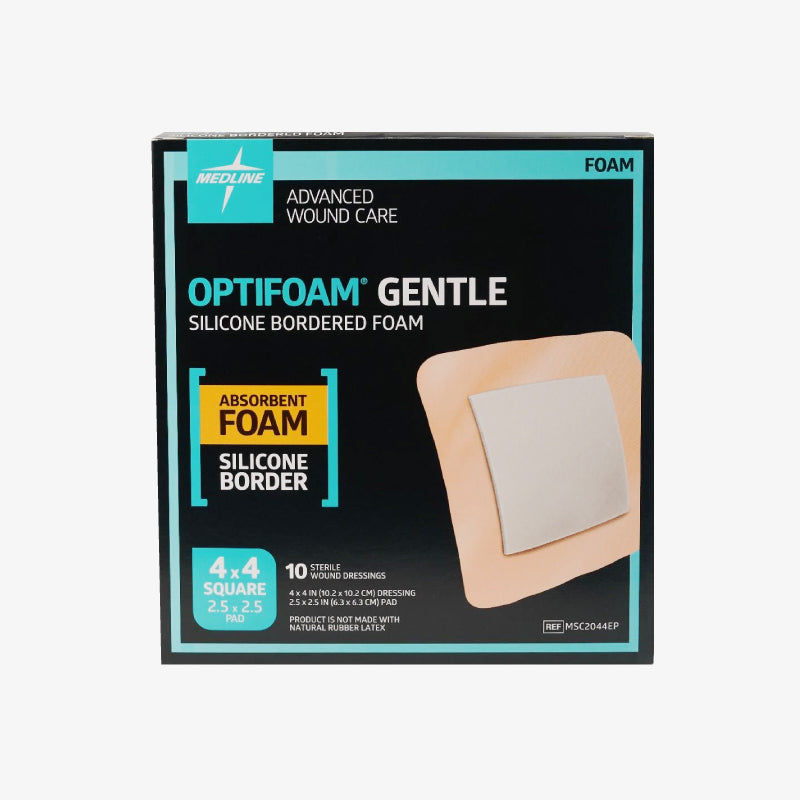 Medline Apósito Optifoam Gentle De 10.2 CM x 10.2 CM - Una Pieza