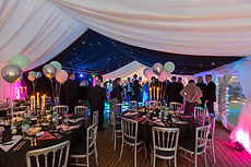 Guests celebrating at evening party event