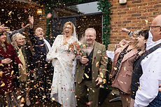 Wedding couple confetti shot