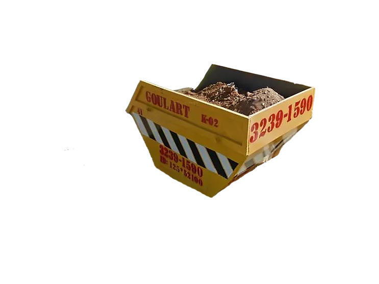 caçamba de entulho em formato real