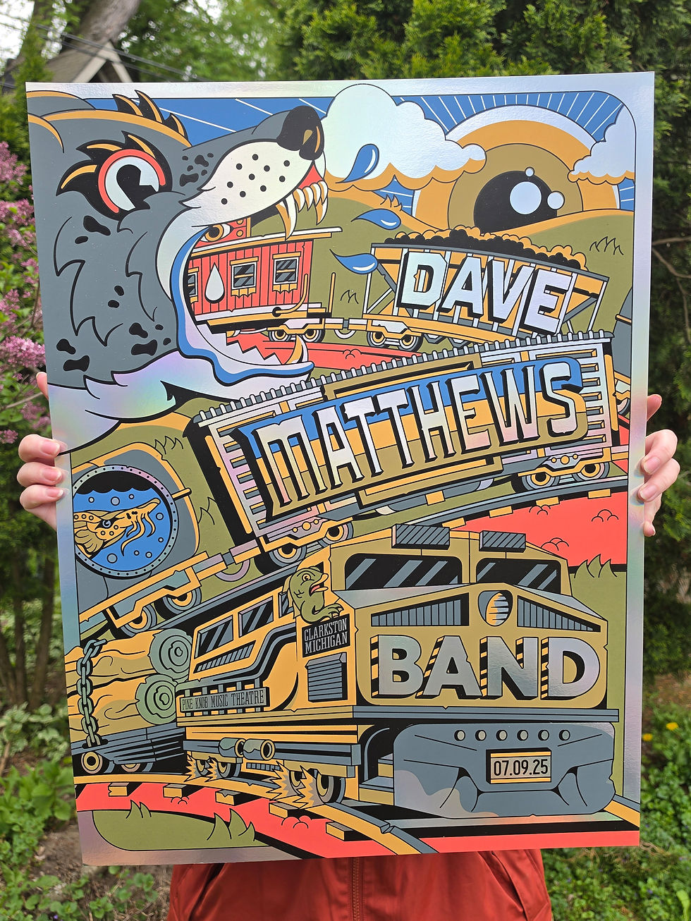Thumbnail: Dave Matthews Band - Clarkston, Michigan - 2025 - Screenprint - Foil Variant