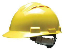 Bullard Yellow HDPE Cap Style Hard Hat w/4 Pt. Rachet Suspension