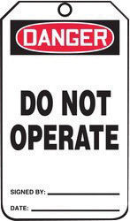 5 3/4" X 3 1/4" HS-Laminate DANGER DO NOT OPERATE
