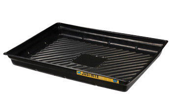 Justrite 47" X 33" X 5 1/2" Black Lightweight Low-Profile Spill Tray