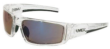 Uvex Hypershock Protective Safety Glasses With Clear Ice Frame & Blue Lens