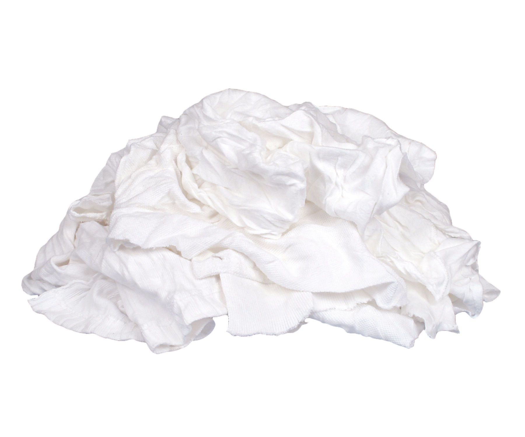 Recycled All White T-Shirts Rags, 10 Lb Bale