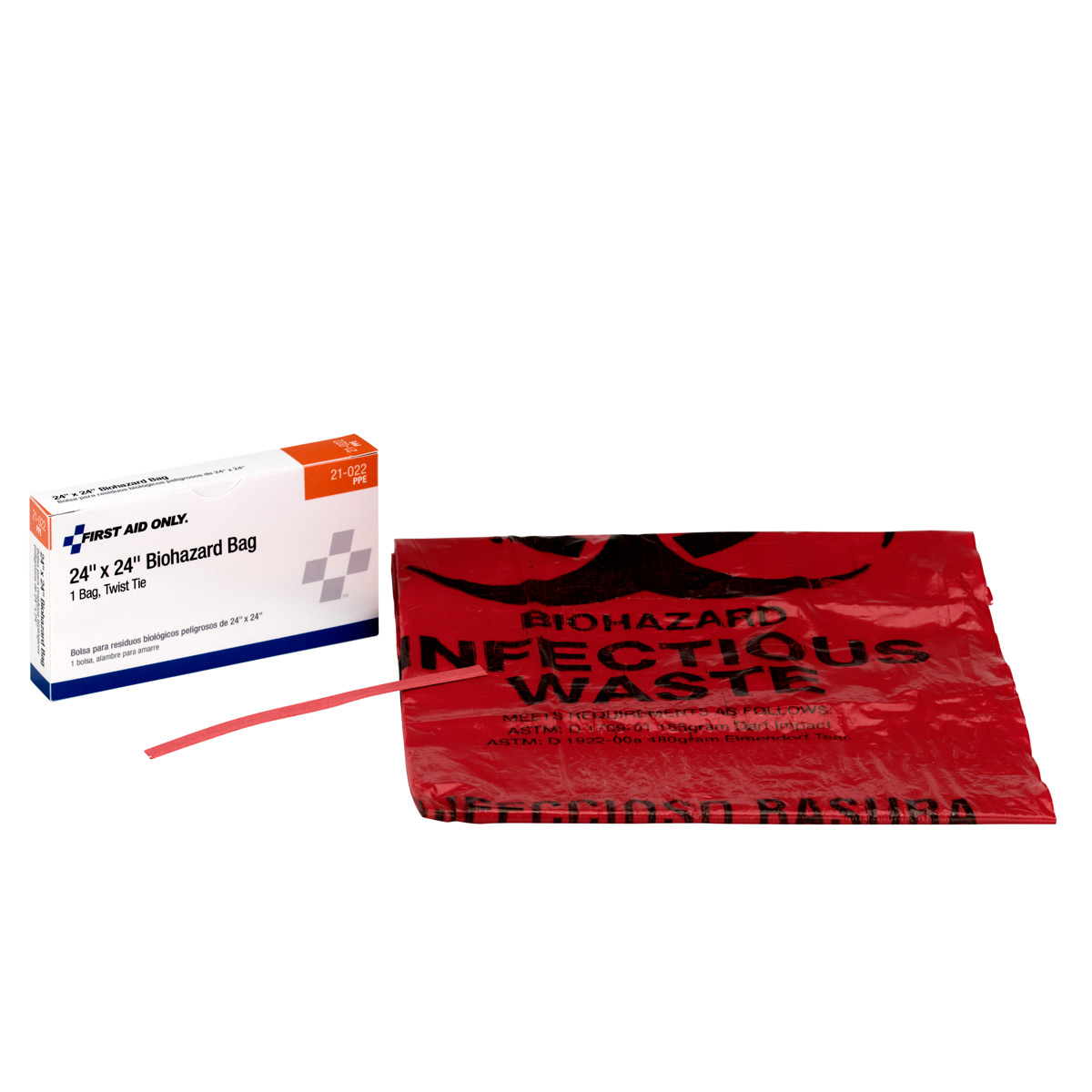 First Aid Only Biohazard Bag, 24