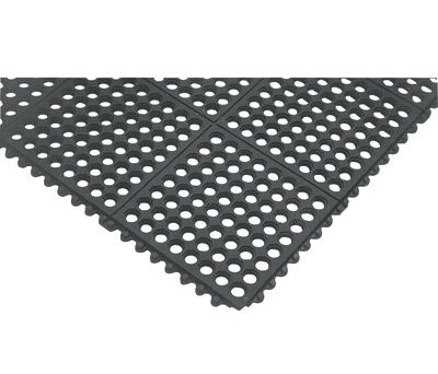 NoTrax 3' X 5' Black 3/4" Thick Nitrile Rubber Cushion Ease Safety