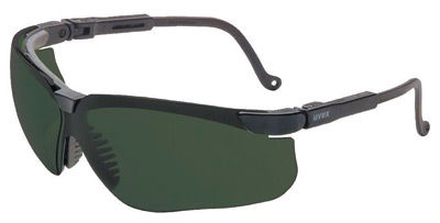Uvex Genesis Safety Glasses W/Black Frame & Shade 5.0 Lens