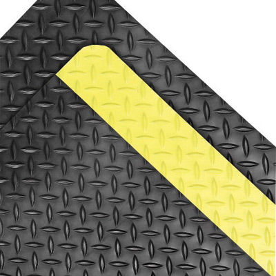 NoTrax 3' X 75' Black And Yellow 1" Thick Rubber Dura Trax Grande