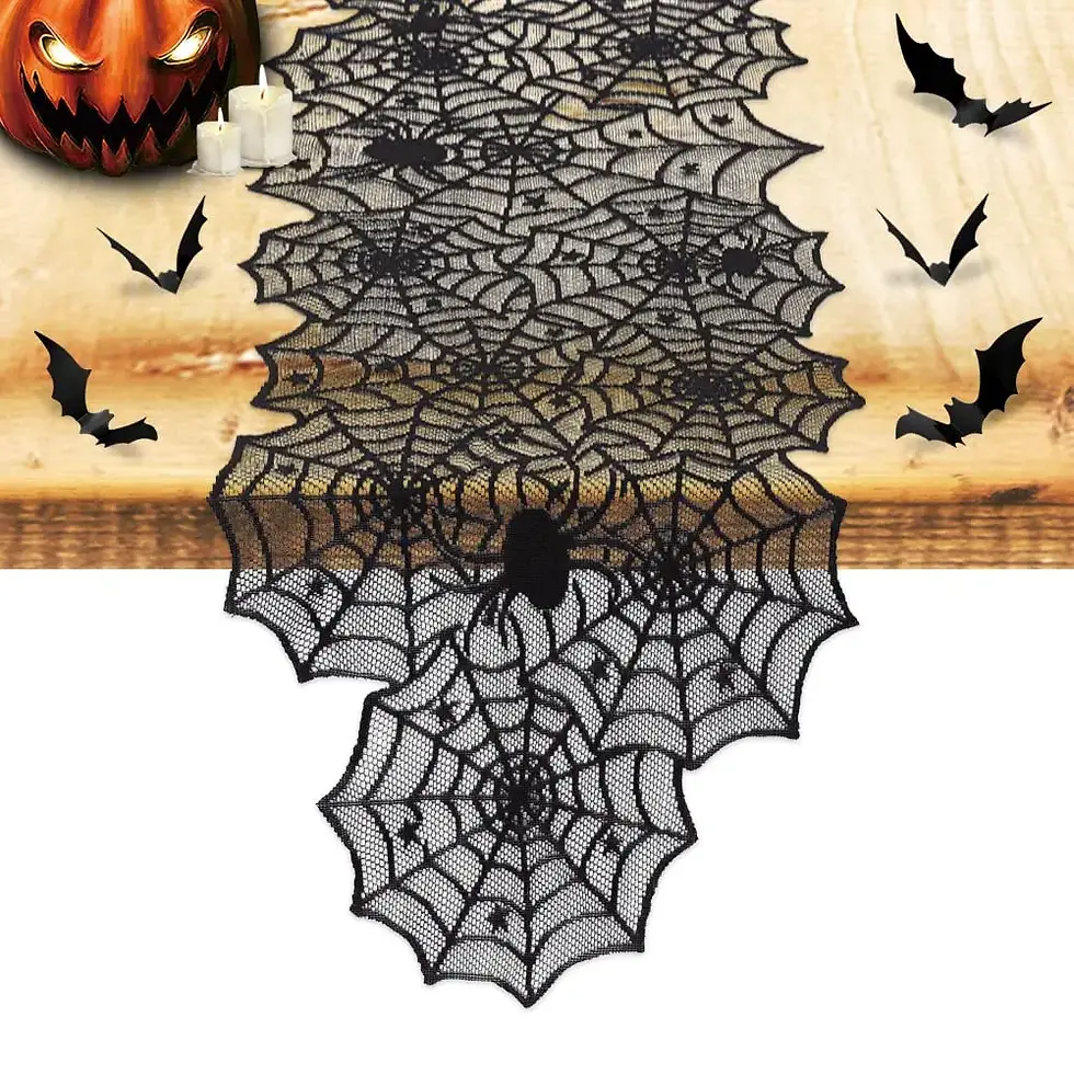 Spider Web Halloween Table Runner