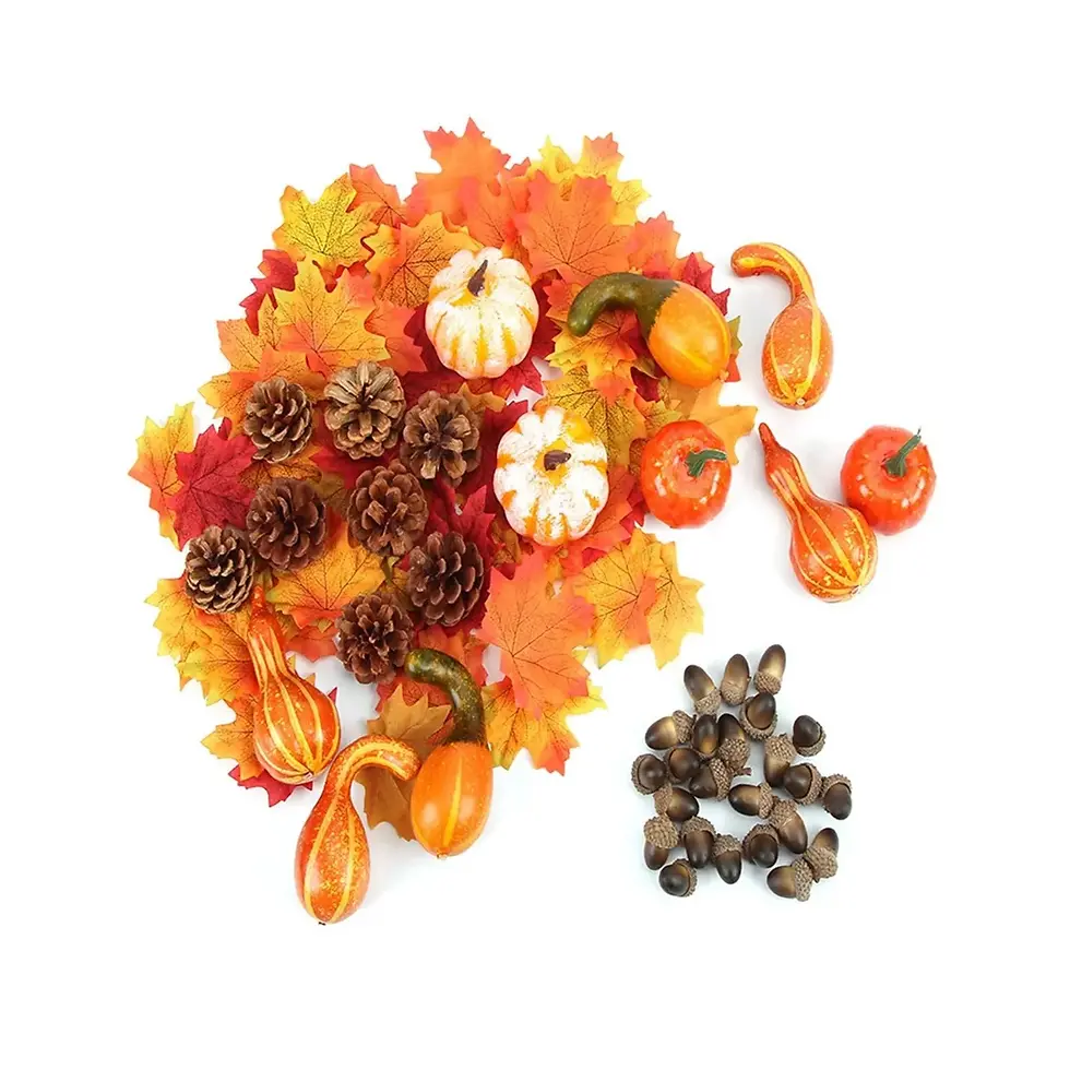 Complete Fall Decor Package (Includes Leaves, Pumpkins, Gourds, Acorns) (50pcs)