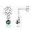 Thumbnail: Silver Ship Wheel Stud Earrings with Abalone shell - Dangling nautical earrings