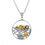Thumbnail: Sea Otter Larimar Necklace - Mother Otter with Gold Plated Baby otter Silver Pen
