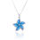 Thumbnail: Sterling Silver Starfish with Simulated Blue Opal Pendant - Sea Life Beach Silve