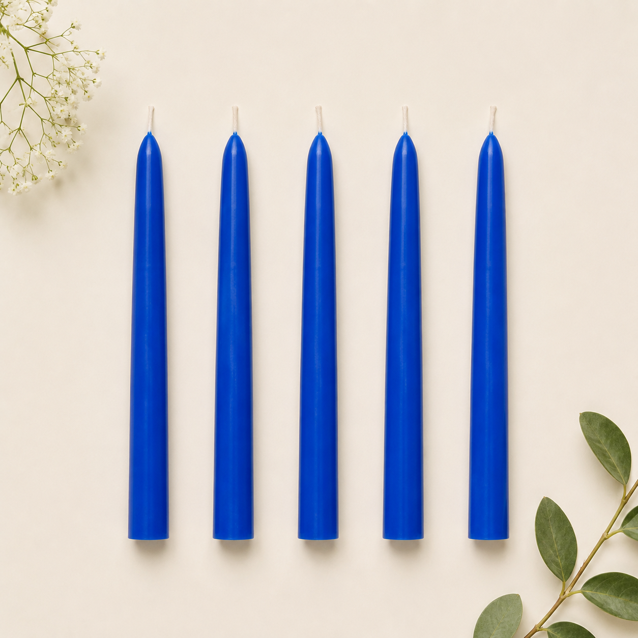 Blue Taper Candles (6 Inches) - Pack of 5