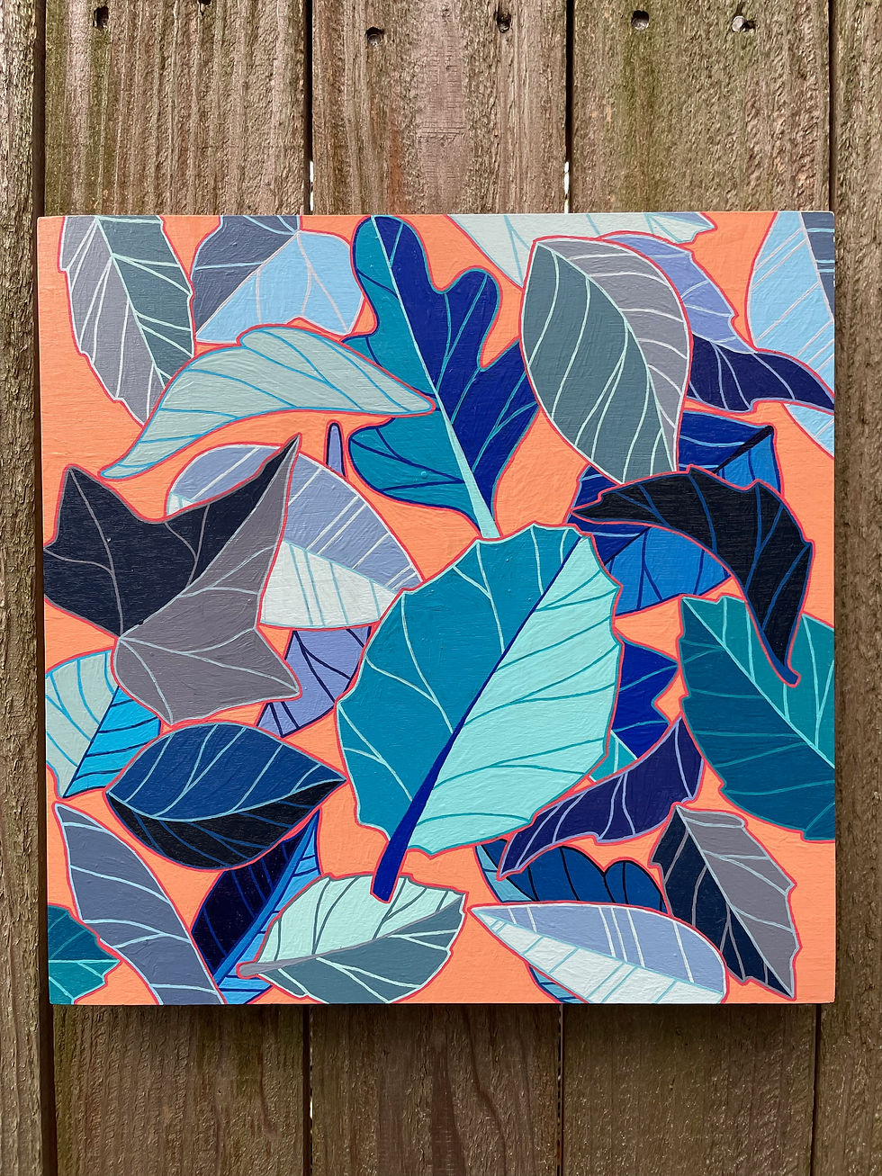 Thumbnail: Leaves (Blue/Prairie Sunset) - 10x10