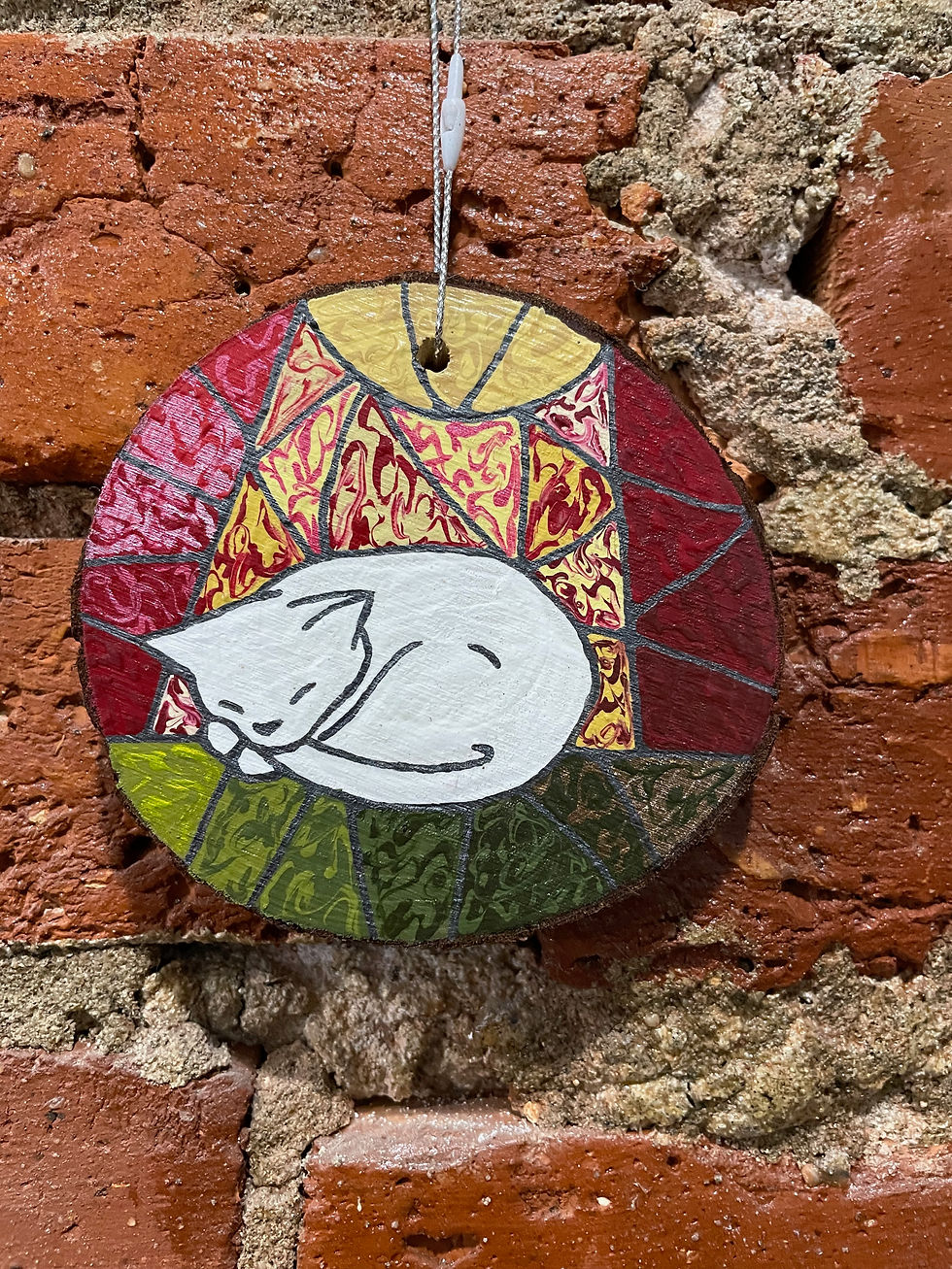 Thumbnail: Sleeping Cat - White - ORNAMENT