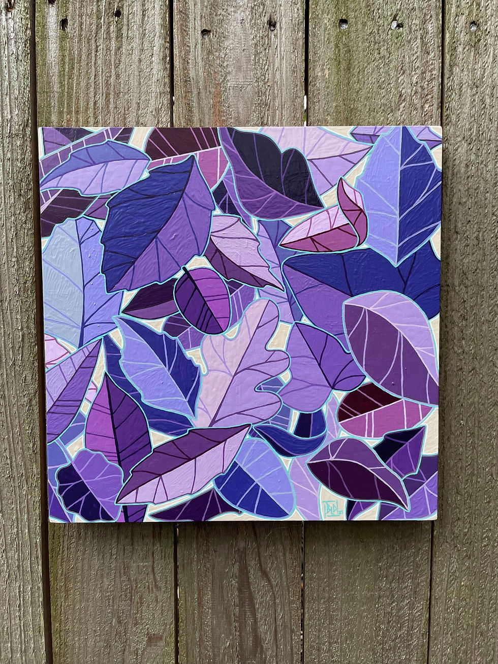 Thumbnail: Leaves (Purple/Parchment) - Painting