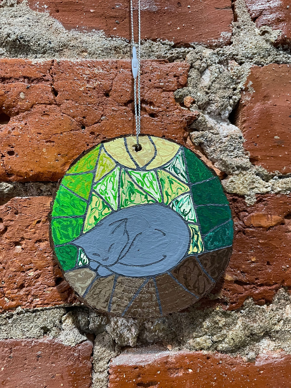 Thumbnail: Sleeping Cat - Gray - ORNAMENT