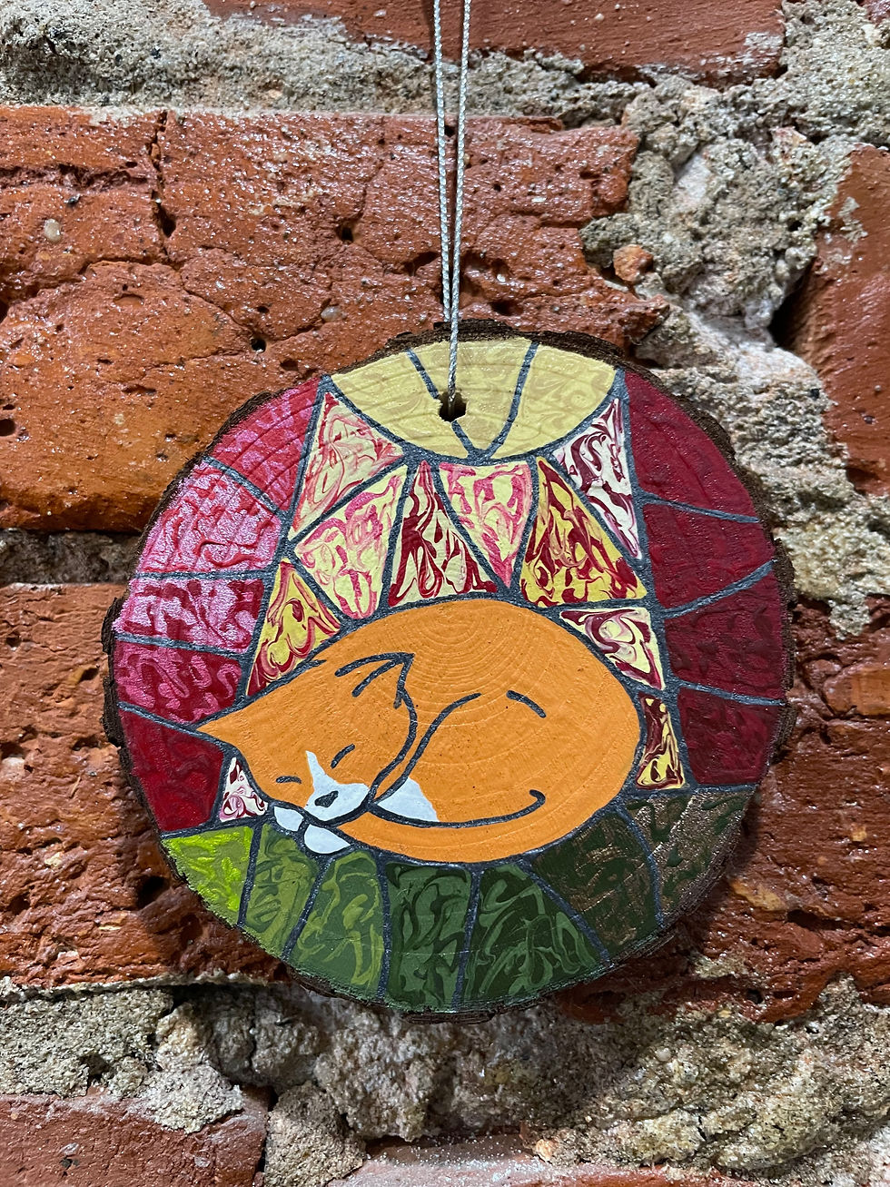 Thumbnail: Sleeping Cat - Orange Tuxedo - ORNAMENT